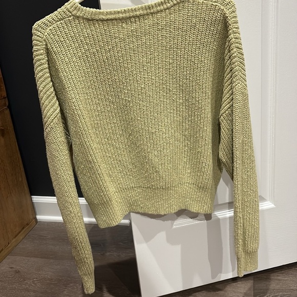 Madewell Textural-Knit Pullover Sweater in Green Large - Picture 8 of 10